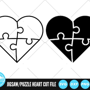 Jigsaw Puzzle Herz SVG-Dateien | Puzzleteil-Schnittdateien | Puzzleteile Vektor-Dateien | Jigsaw Vektor | Puzzle Clip Art | CnC-Dateien