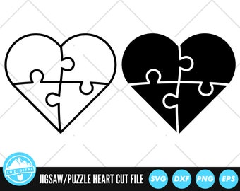 Puzzle Puzzle Cuore File SVG / Puzzle Piece Cut Files / Puzzle Pieces Vector Files / Jigsaw Vector / Puzzle Clip Art / CnC Files