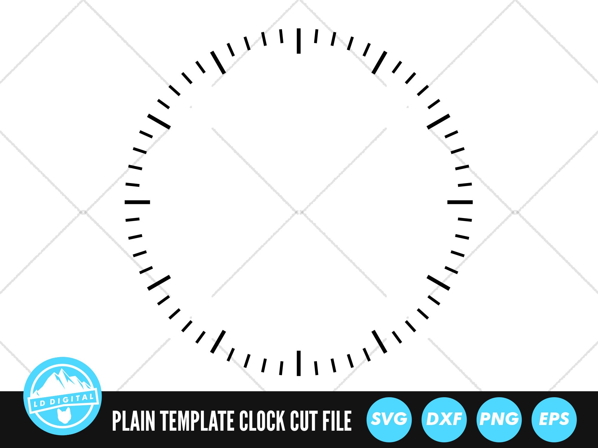 Blank digital clock face template