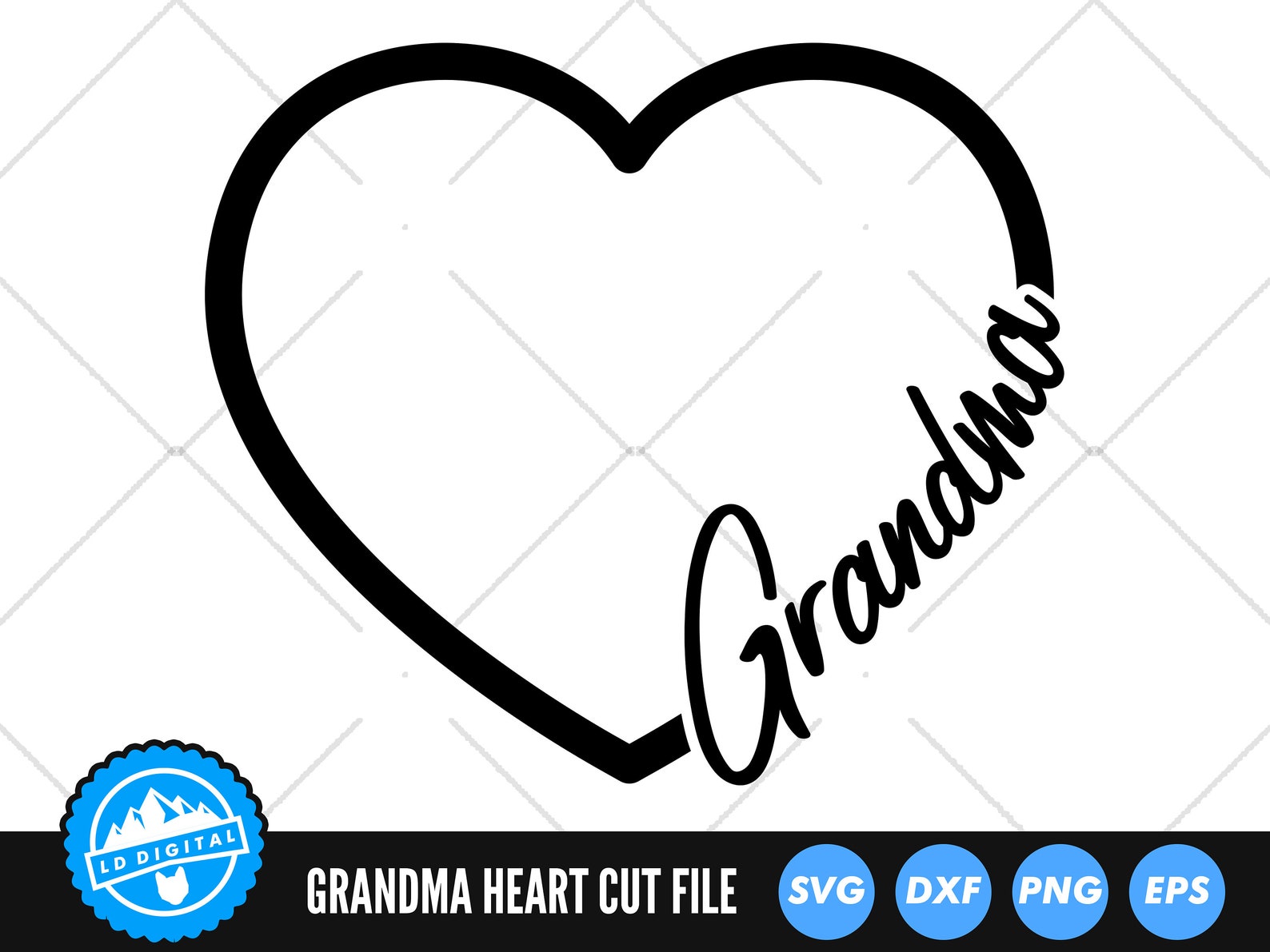 Grandma Heart SVG Files Nan Love Heart SVG Cut Files  Etsy UK