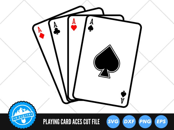 Aces Playing Cards SVG Files Ace of Spades Aces of Hearts Ace of Diamonds Aces of Clubs Cut Files Aces Vector Files