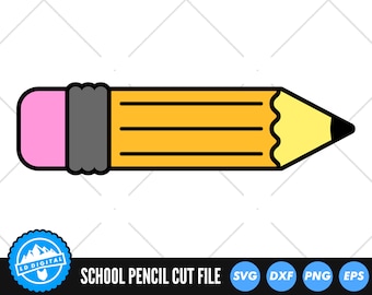 Pencil SVG Files | School Pencil SVG Cut Files | Teacher Clip Art Vector Files | Back To School Clip Art