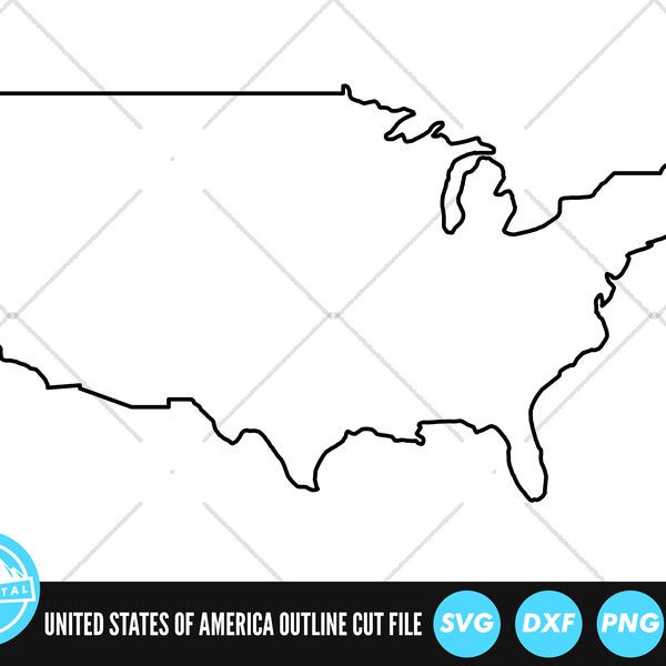 US Map Outline SVG Files | USA Silhouette Outline | United States Shape | United States of America svg