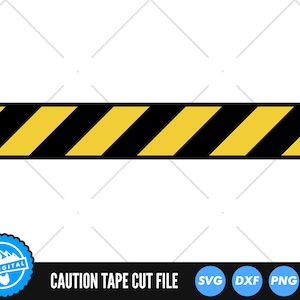 Caution Tape SVG Files | Yellow Tape Cut Files | Black and Yellow Tape Vector Files | Construction Vector | Caution Tape Clip Art