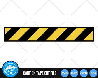 Caution Tape SVG Files | Yellow Tape Cut Files | Black and Yellow Tape Vector Files | Construction Vector | Caution Tape Clip Art