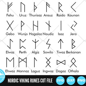 Nordic Runes Pack SVG Files | Viking Runes Cut Files | Viking Symbol Vector Files | Nordic Alphabet Vector | Norse Symbol Clip Art