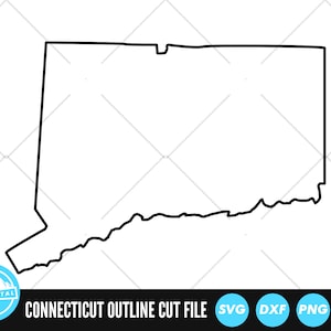 Connecticut Outline SVG Files | Connecticut Cut Files | United States of America Vector Files | Connecticut Vector | CT Map Clip Art