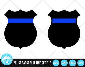 Police Badge Blue Line SVG | Police Shield SVG | Thin Blue Line | Police Support | Svg | Png | Dxf | AI | Jpeg