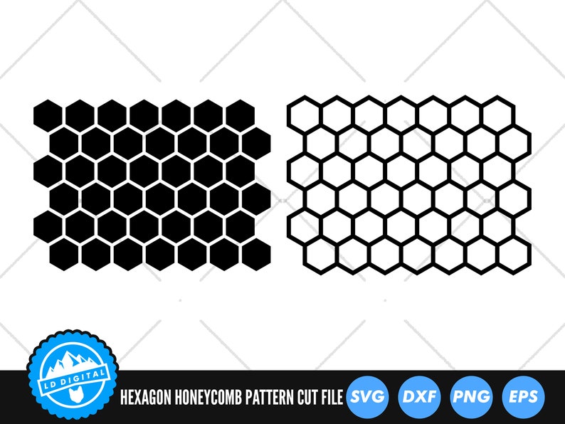 Honeycomb Pattern SVG Files | Seamless Hexagon Pattern Cut Files | Honeycomb Bee Pattern SVG Vector Files | Hexagon Pattern Vector image 1