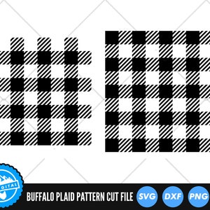 Buffalo Plaid Pattern SVG Files | Seamless Buffalo Plaid Pattern Cut Files | Black and White Pattern SVG Vector Files | Plaid Vector