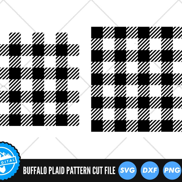 Buffalo Plaid Pattern SVG Files | Seamless Buffalo Plaid Pattern Cut Files | Black and White Pattern SVG Vector Files | Plaid Vector