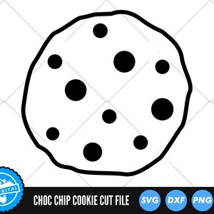 Chocolate Chip Cookie SVG Files | Choc Chip Cookies SVG Cut Files | Cookie SVG Vector Files | Cookie Silhouette