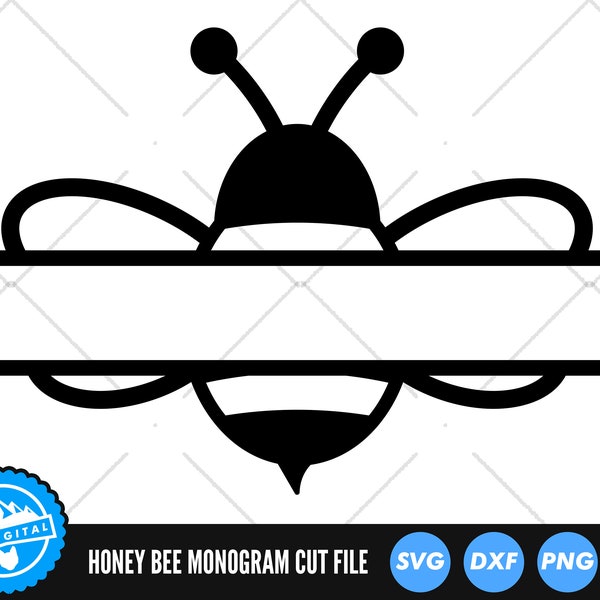 Honey Bee Monogram SVG Files | Bumblebee SVG Cut Files | Honeycomb Vector Files | Bee Hive Clip Art