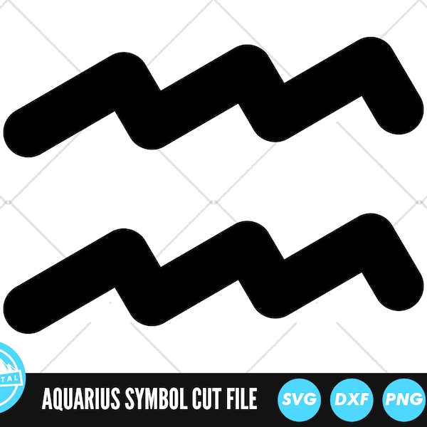 Aquarius Zodiac Symbol SVG Files | Zodiac Symbol Cut Files | Horoscope Vector Files | Astrology Vector | Zodiac Symbol Clip Art