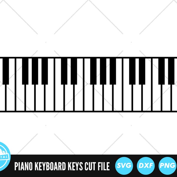 Teclas de Teclado Piano Archivos SVG / Piano Cortar Archivos / Archivos Vectoriales de Música / Piano Vector / Teclas de Piano Clip Art