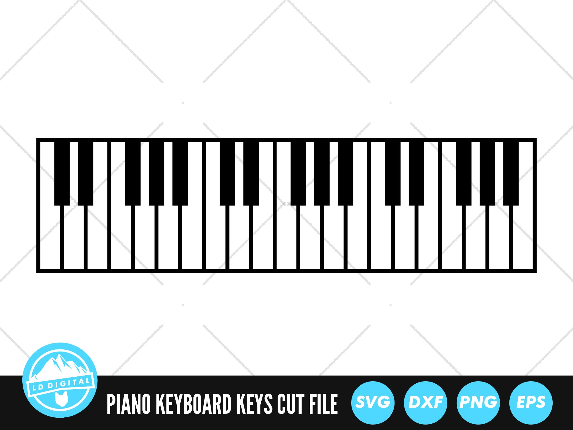 Piano Keyboard Keys SVG Files Piano Cut Files Music Vector Files