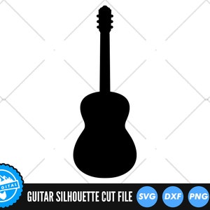 Guitar Silhouette SVG Files | Guitar SVG Cut Files | Guitar Vector Files | Acoustic Guitar SVG Vector | Guitar Clip Art | CnC Files