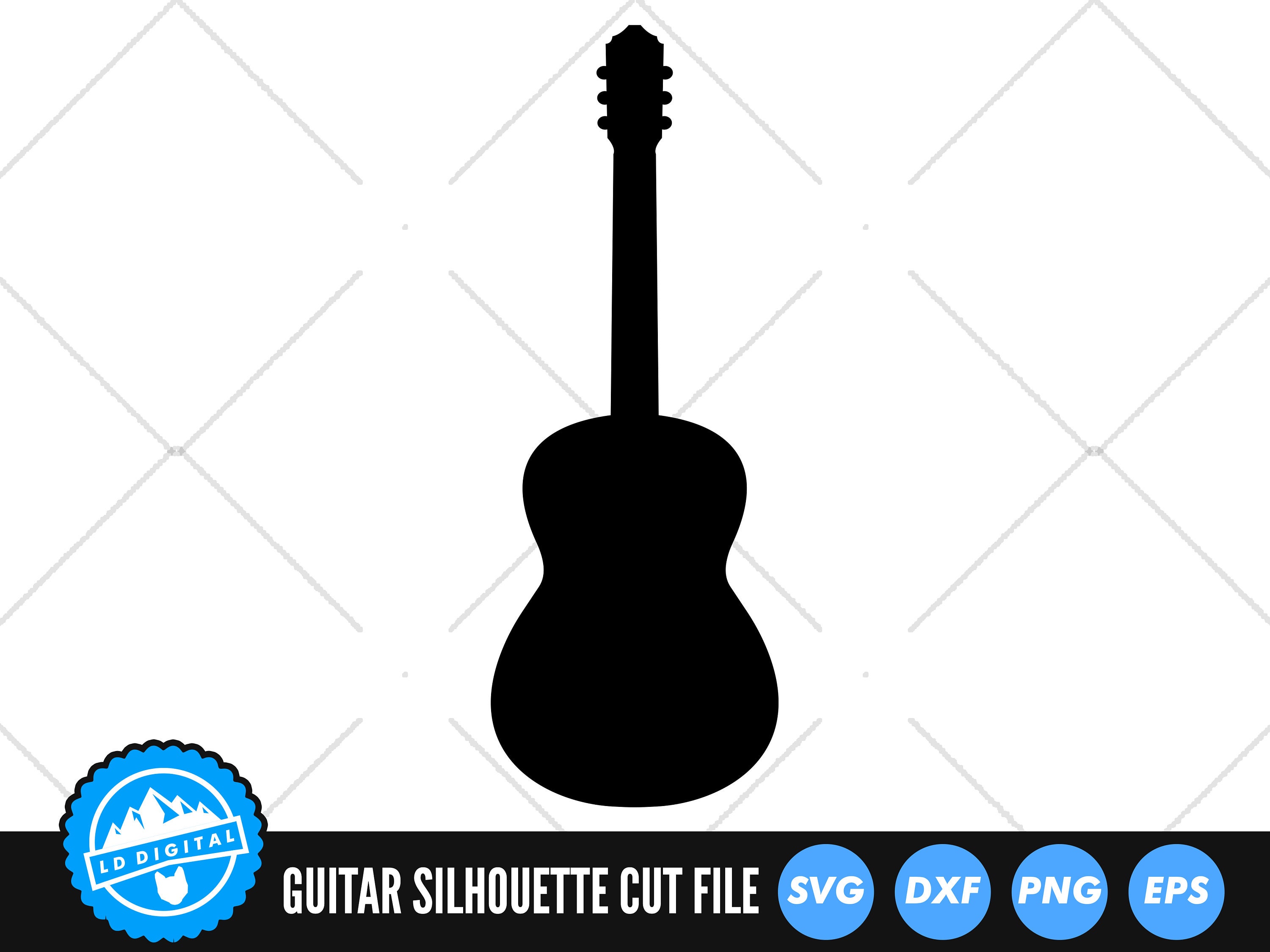 Guitar Silhouette SVG Files | Guitar SVG Cut Files | Guitar Vector Files | Acoustic Guitar SVG Vector | Guitar Clip Art | CnC Files