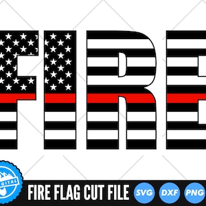 Firefighter Flag Fire SVG Files | Thin Red Line SVG Cut Files | Fireman Support Vector Files | Firefighter Dad Vector