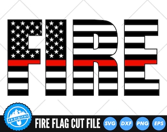 Firefighter Flag Fire SVG Files | Thin Red Line SVG Cut Files | Fireman Support Vector Files | Firefighter Dad Vector