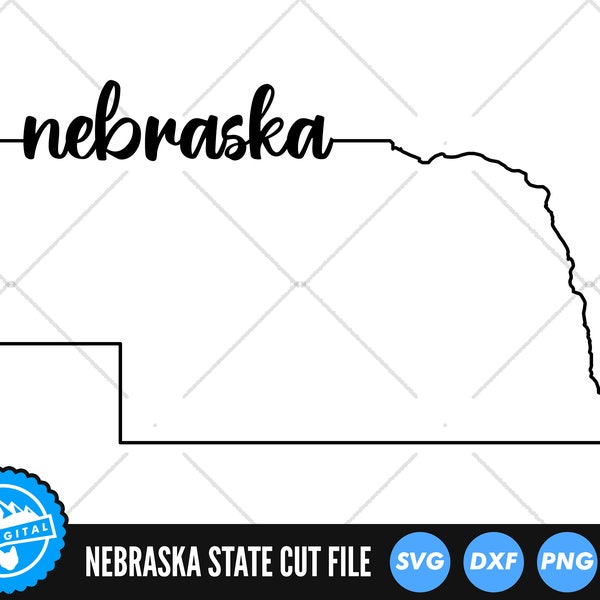 Nebraska Outline with Text SVG Files | Nebraska Cut Files | United States of America Vector Files | Nebraska Vector | Nebraska Map Clip Art