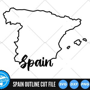 Spanje SVG | Spanje gesneden bestanden | Spanje overzicht SVG | Spanje silhouet SVG | Illustraties kaart Spanje | Spanje Vector