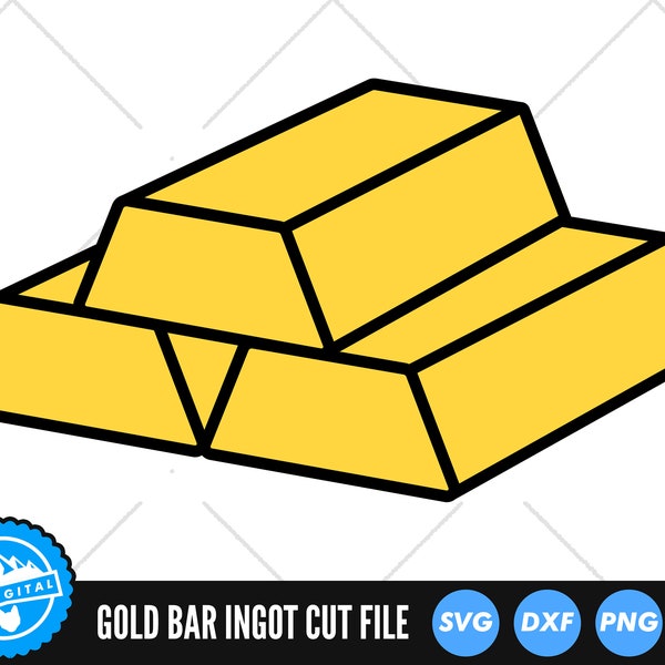 Gold Bars SVG Files | Gold Bullion SVG Cut Files | Golden Bar Vector Files | Gold Ingot Vector | Gold Bars SVG