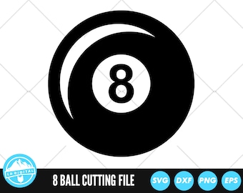 8 Ball Pool Billiard Ball SVG Files | 8 Ball Billiard Ball Cut Files | 8 Ball Billiard Ball Vector Files | 8 Ball Pool Clip Art | CnC Files