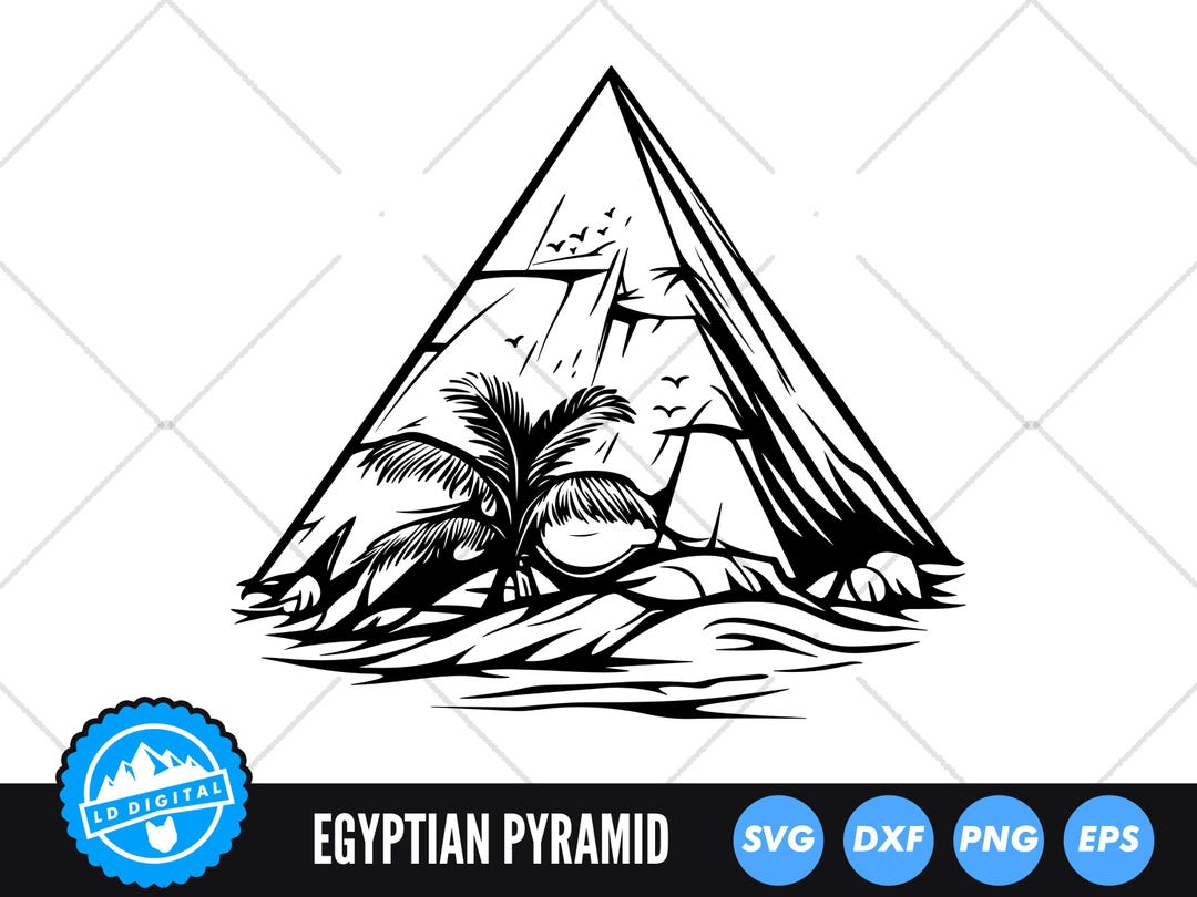 Egyptian Pyramid SVG, Ancient Pyramid Clipart, Desert Silhouette ...
