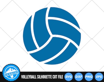 Archivos SVG de voleibol / Archivos de corte de voleibol / Archivos vectoriales SVG de deportes / Silueta de voleibol / Clip art de voleibol