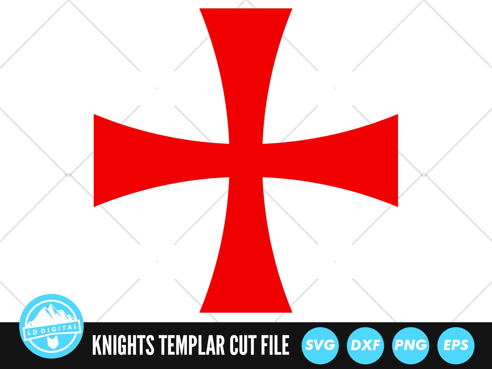Knight's Templar Cross SVG Files Templar Red Cross Cut - Etsy