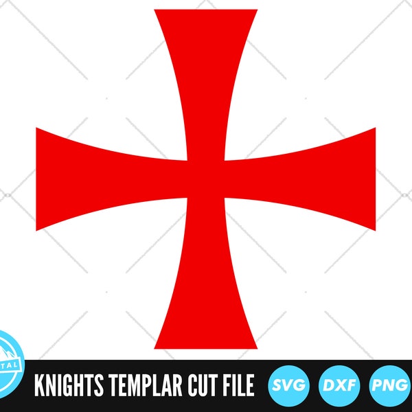 Knight’s Templar Cross SVG Files | Fichiers coupe de la Croix-Rouge des Templiers | Fichiers vectoriels du logo templier | Vecteur templier | Clip Art templier | Fichiers CnC