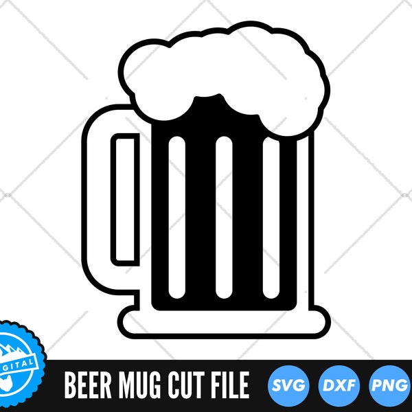 Beer Mug Silhouette SVG Files | Beer Glass Cut Files | I Need Beer Vector Files | Alcohol Vector | Drink Glasses Clip Art