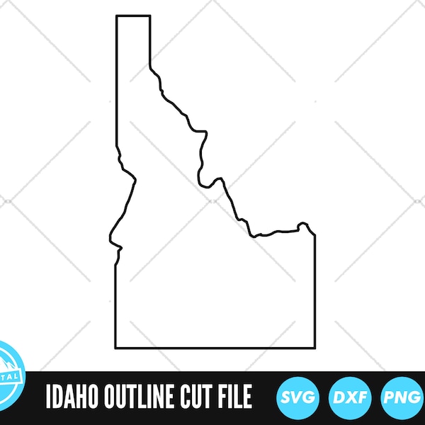 Fichiers SVG contour de l'Idaho | Fichiers coupés Idaho | vectoriels des États-Unis d'Amérique | Vecteur de l'Idaho | Clipart carte de l'Idaho