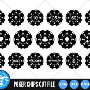 Poker Chips SVG Files | Casino Chips Cut Files | Gambling Vector Files | Poker Vector | Poker Clip Art | CnC Files | Poker Silhouette
