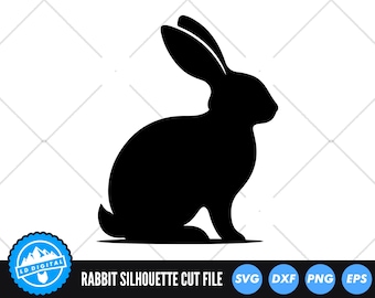 Rabbit SVG Files | Bunny Cut Files | Animal Vector | Easter Rabbit SVG | Rabbit Shape Clip Art | Easter SVG | Rabbit Silhouette