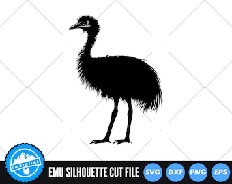 Emu SVG-bestanden knippen: Australische dieren illustraties (digitale download)