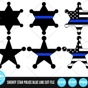 Deputy Sheriff Badge Star Police Flag Bundle SVG | United States of America Flag | Police Support | Thin Blue Line
