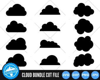 Cloud Bundle SVG Files | Cloud Silhouette Cut Files | Cloud SVG Vector Files | Cloud Shape Vector | Cloud Clip Art