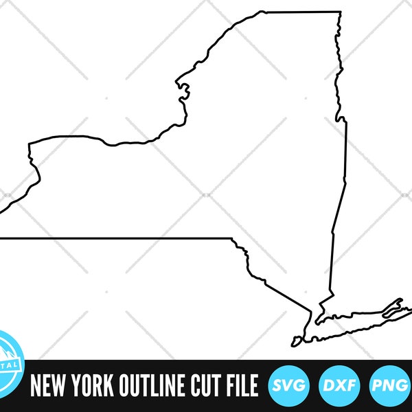 New York Outline SVG Files | New York Cut Files | United States of America Vector Files | New York Vector | New York Map Clip Art