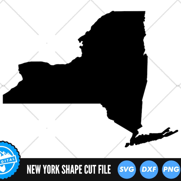 New York State SVG Files | New York Silhouette Cut Files | United States of America Vector Files | New York Vector | New York Map Clip Art