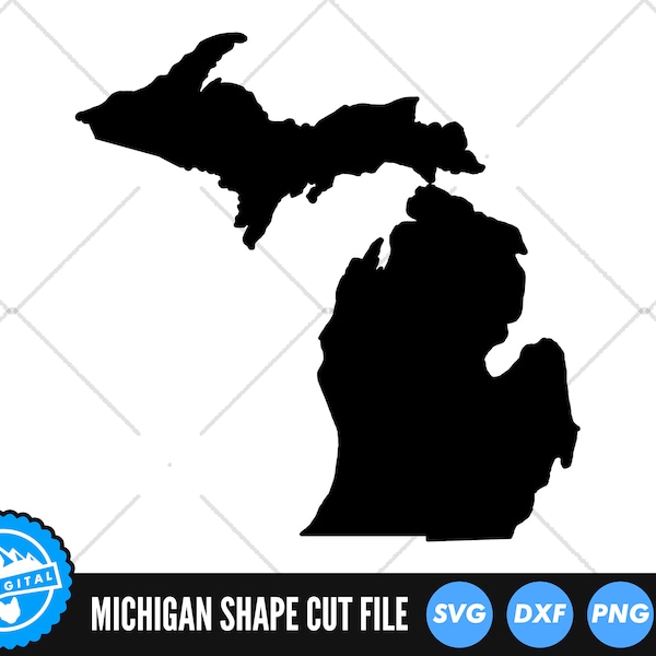 Michigan State SVG Files | Michigan Silhouette Cut Files | United States of America Vector Files | Michigan Vector | Michigan Map Clip Art