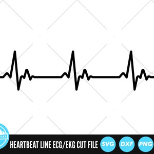 Heartbeat Line SVG Files | ECG EKG Cut Files | Healthcare Vector Files | Nurse Vector | Heartbeat Pulse Clip Art