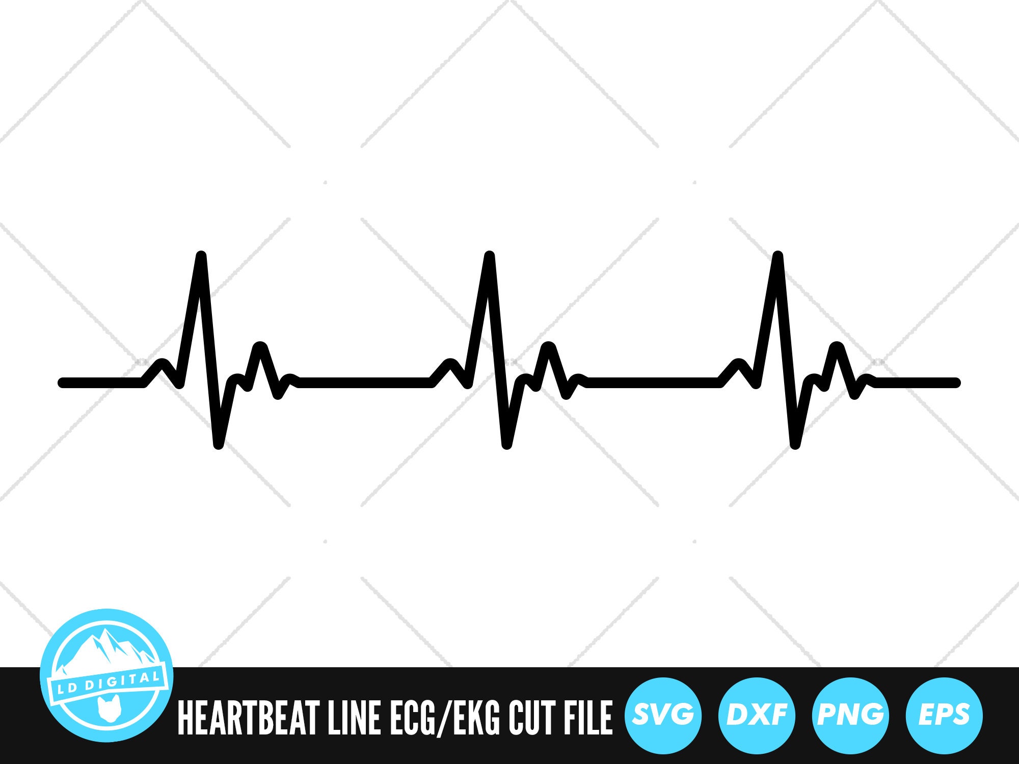 heart rhythm line clipart for flower