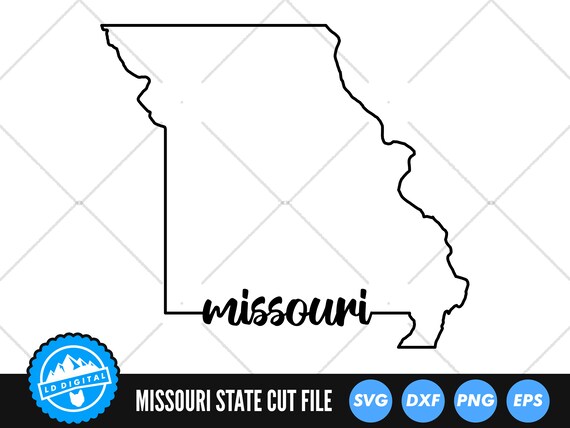 Missouri Outline With Text SVG Files Missouri Cut Files - Etsy