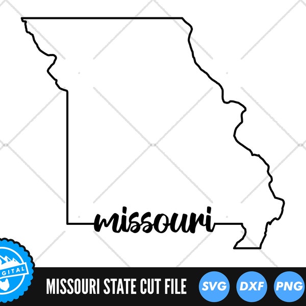 Missouri Outline with Text SVG Files | Missouri Cut Files | United States of America Vector Files | Missouri Vector | Missouri Map Clip Art