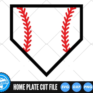 Plaque d'accueil SVG | Fichiers découpés pour plaque maison de baseball | Vecteur de points de baseball | Balle-molle SVG | Clip Art plaque de baseball | Contour de plaque d'origine