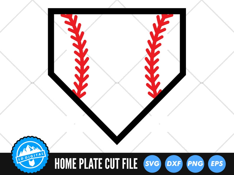 Home Plate SVG Baseball Home Plate Cut Files Baseball Stitches Vector Softball SVG Baseball Plate Clip Art Home Plate Outline image 1