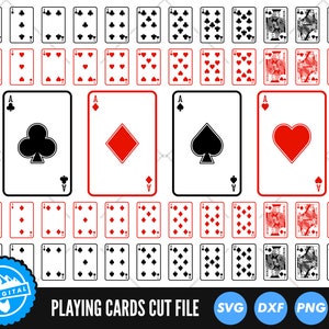 Playing Cards SVG Files | Playing Cards Cut Files | Poker Vector Files | Playing Cards Vector | Clip Art | Hearts, Spades, Clubs, Diamonds