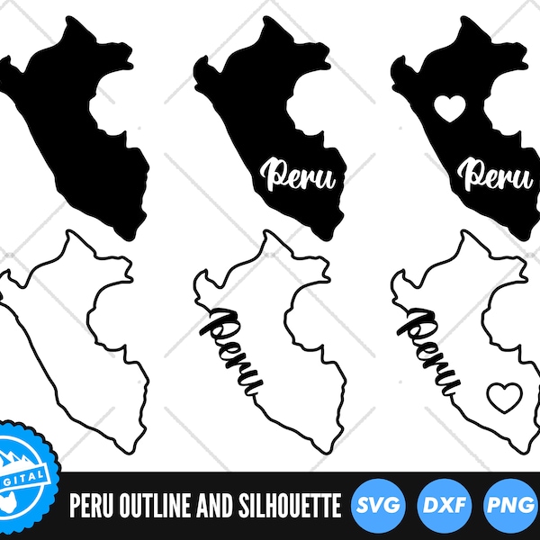 Peru SVG | Peru Cut Files | Peru Overzicht SVG | Peru Silhouet SVG | Peru Kaart Clip Art | Peru Vector